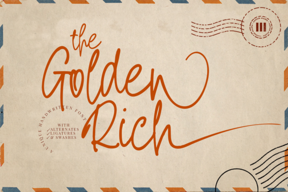 The Golden Rich: A Handwritten Font for Editorial Design